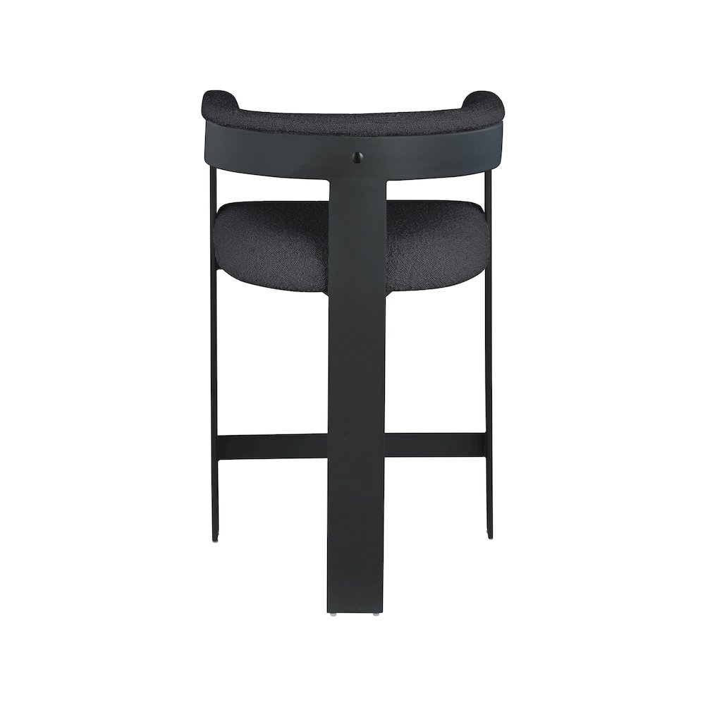 Romeo Black Boucle Fabric Counter Stool, Set of 2. Picture 2