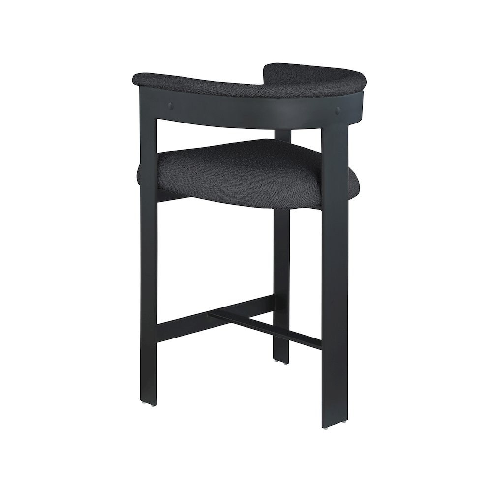 Romeo Black Boucle Fabric Counter Stool, Set of 2. Picture 4