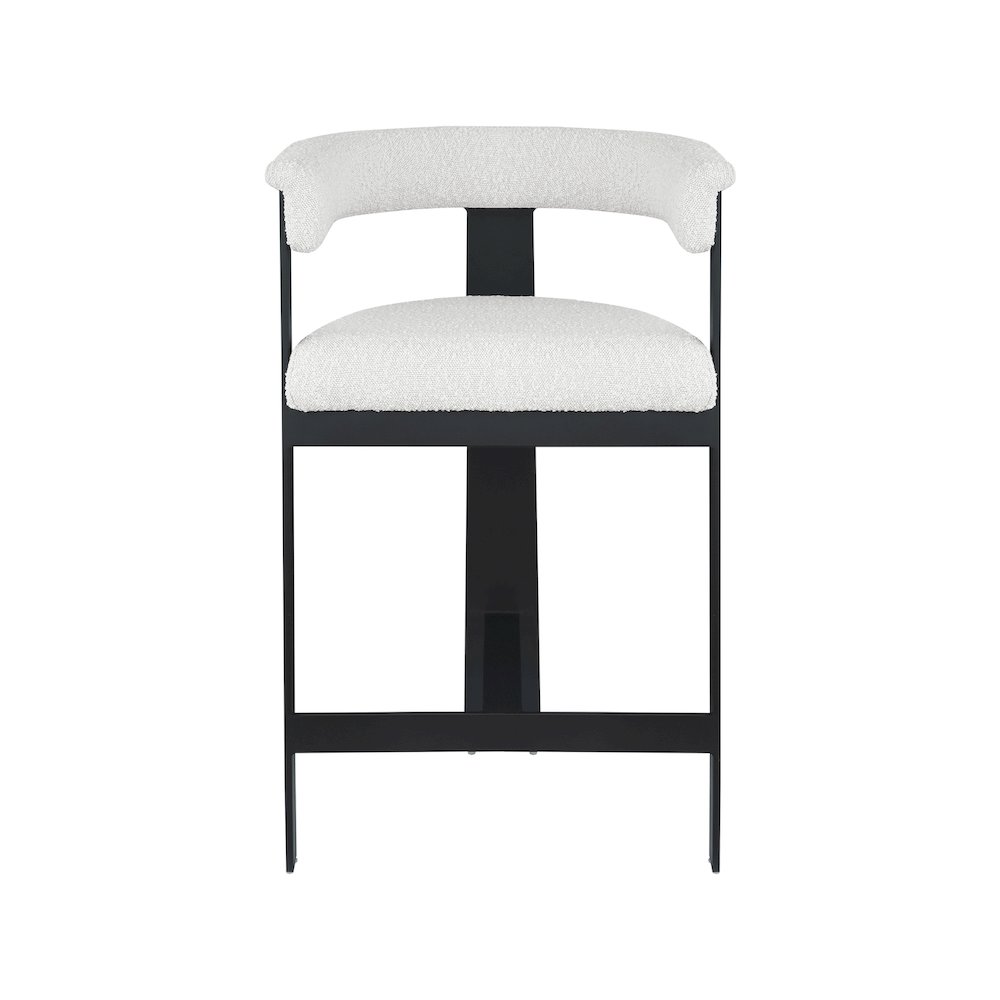 Romeo Cream Boucle Fabric Counter Stool, Set of 2. Picture 3