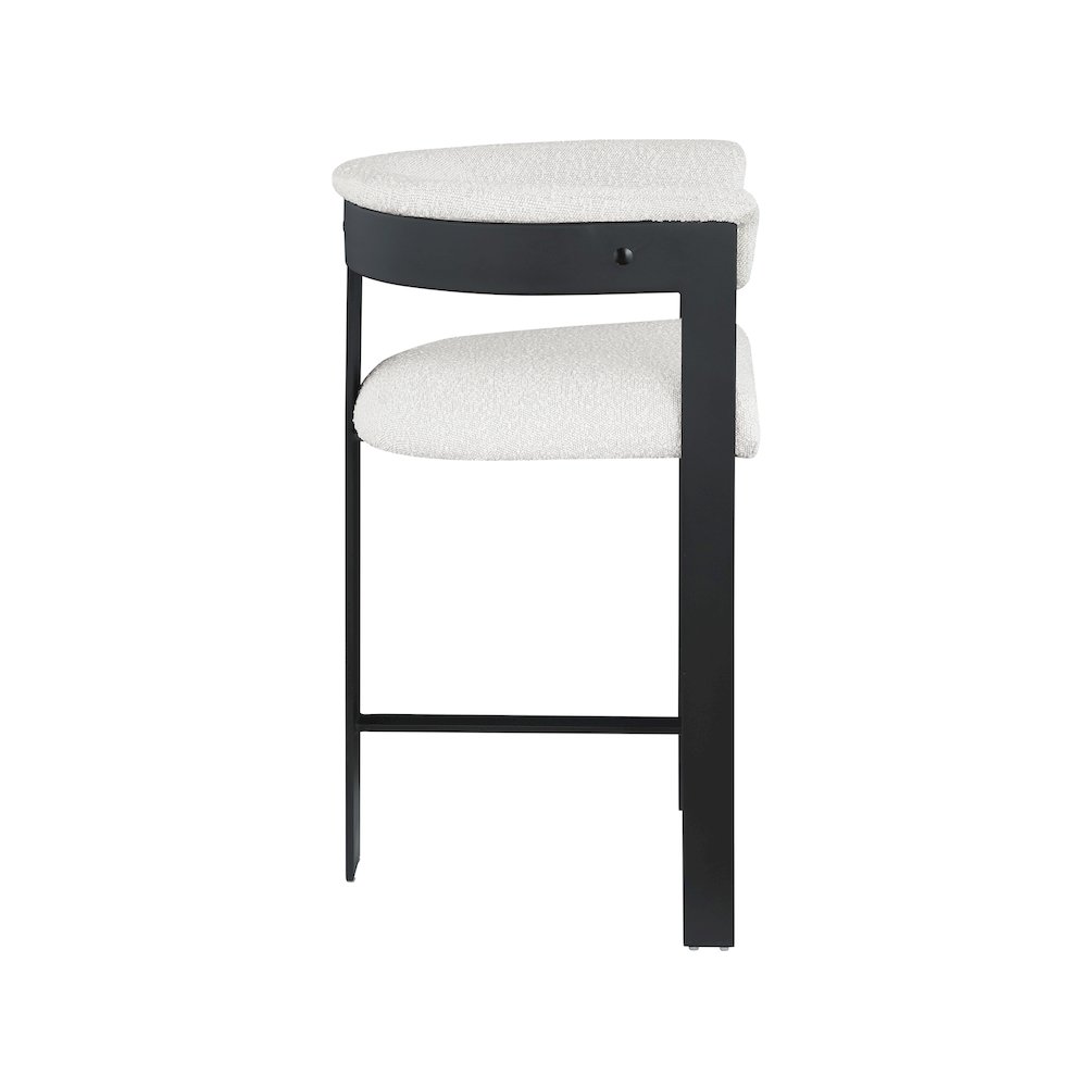 Romeo Cream Boucle Fabric Counter Stool, Set of 2. Picture 4