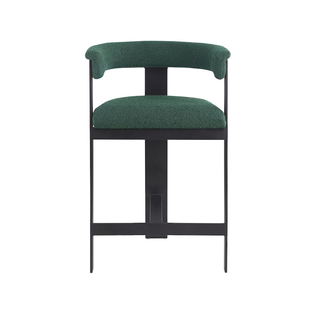 Romeo Green Boucle Fabric Counter Stool, Set of 2. Picture 3