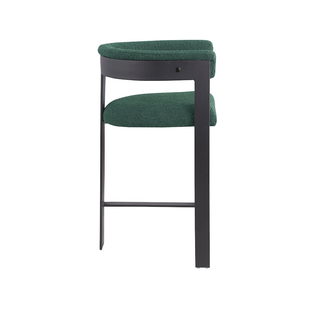 Romeo Green Boucle Fabric Counter Stool, Set of 2. Picture 4