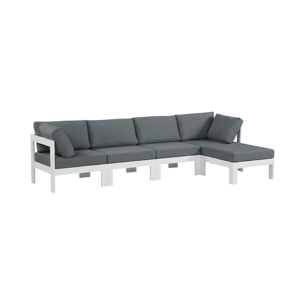 Gray Fabric Outdoor Patio Modular Sectional With Contemporary Design. Picture 1