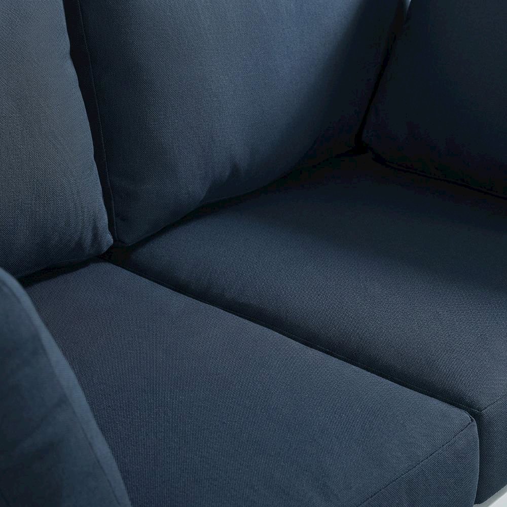 Navy Fabric Outdoor Modular Sofa With Contemporary Style And Cushioned Seating. Picture 5