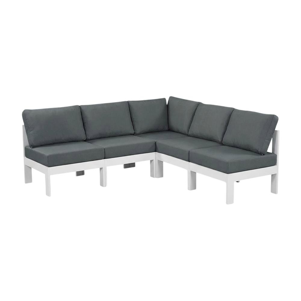 Gray Fabric Outdoor Patio Modular Sectional With Contemporary Style. Picture 1