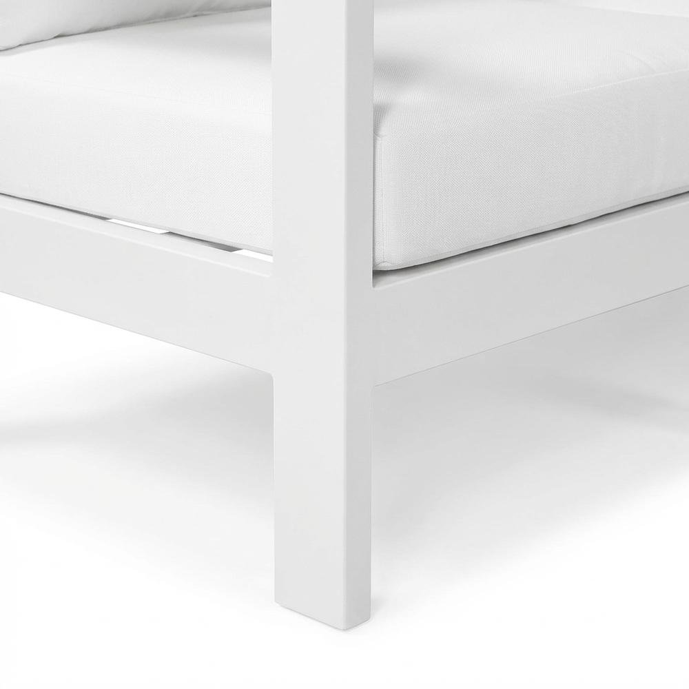 White Fabric Outdoor Patio Modular Sectional For Contemporary Style. Picture 6