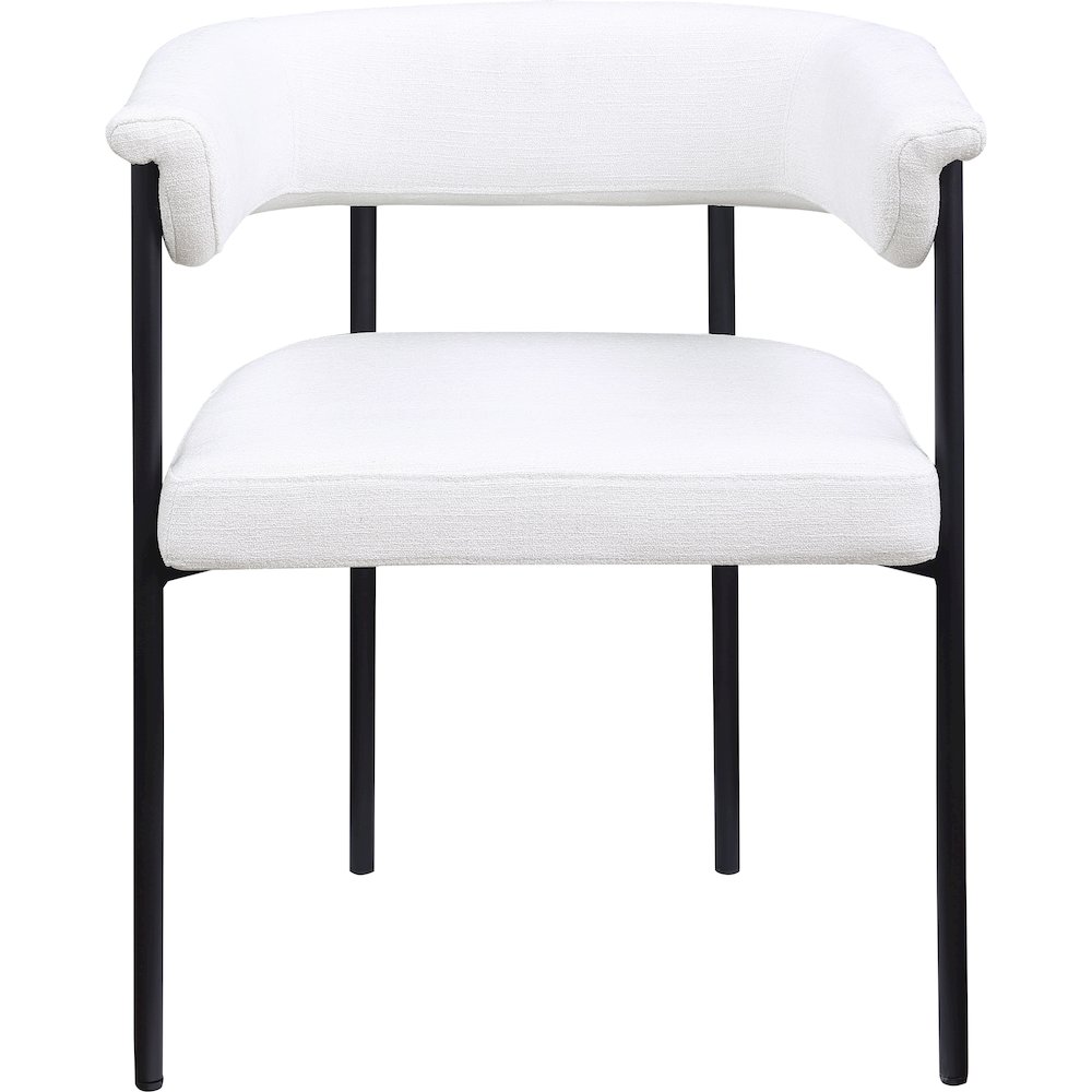 Malin Cream Linen Textured Fabric Dining Chair, Set of 2. Picture 2