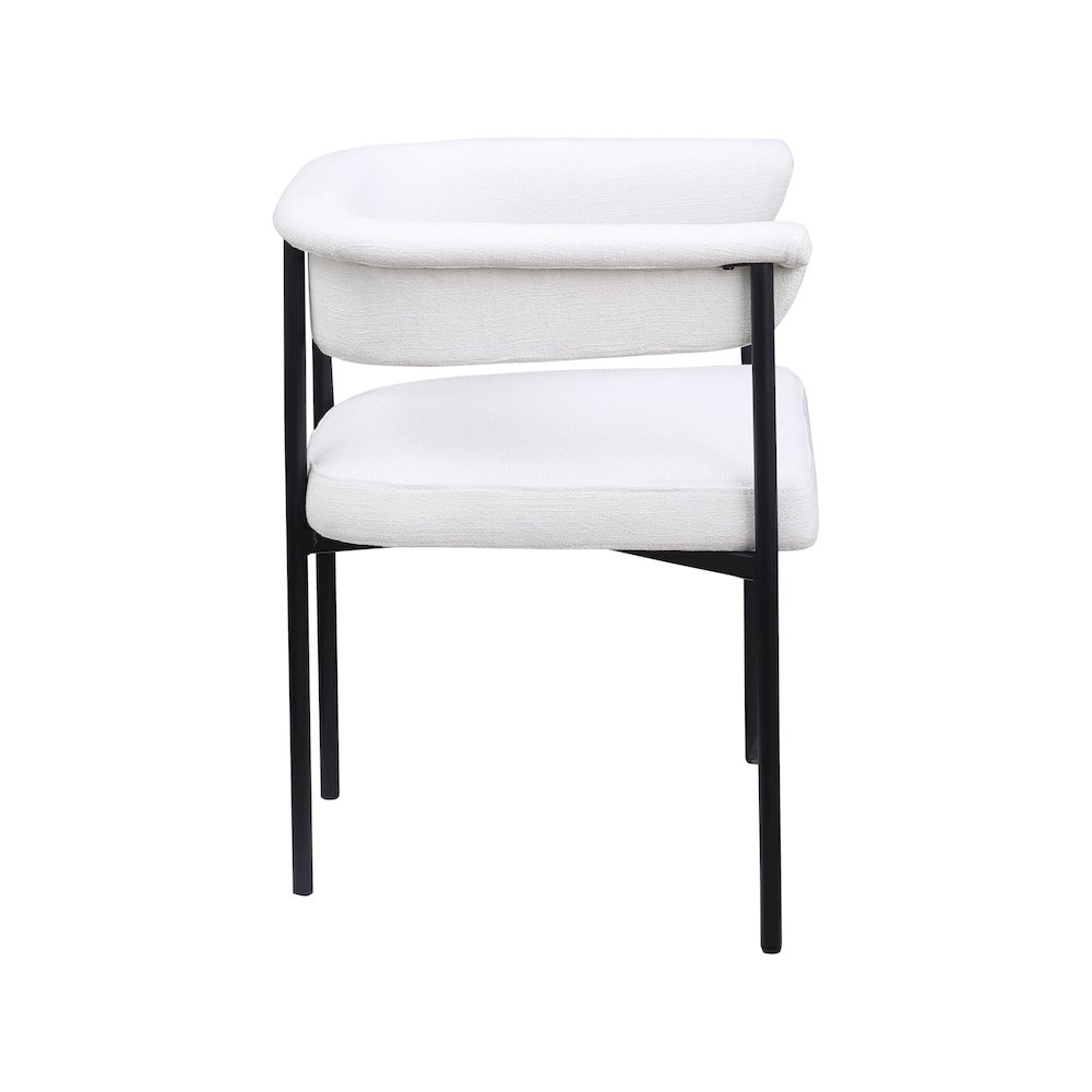 Malin Cream Linen Textured Fabric Dining Chair, Set of 2. Picture 3