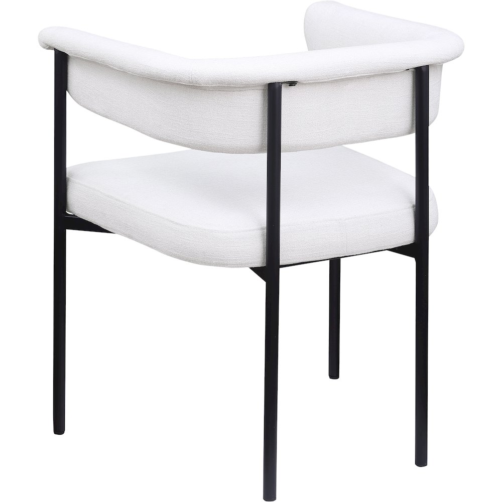 Malin Cream Linen Textured Fabric Dining Chair, Set of 2. Picture 5
