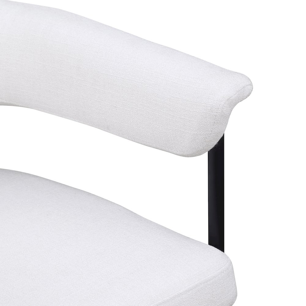 Malin Cream Linen Textured Fabric Dining Chair, Set of 2. Picture 6