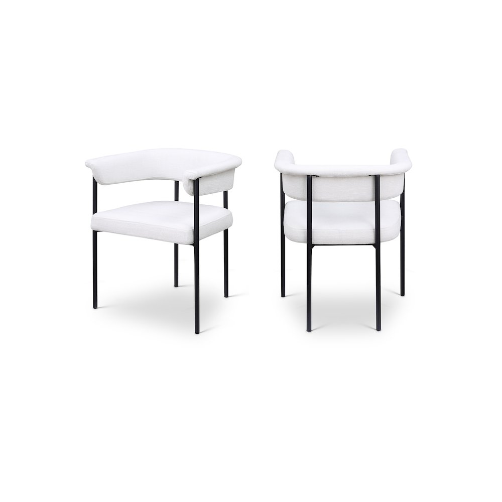 Malin Cream Linen Textured Fabric Dining Chair, Set of 2. Picture 1