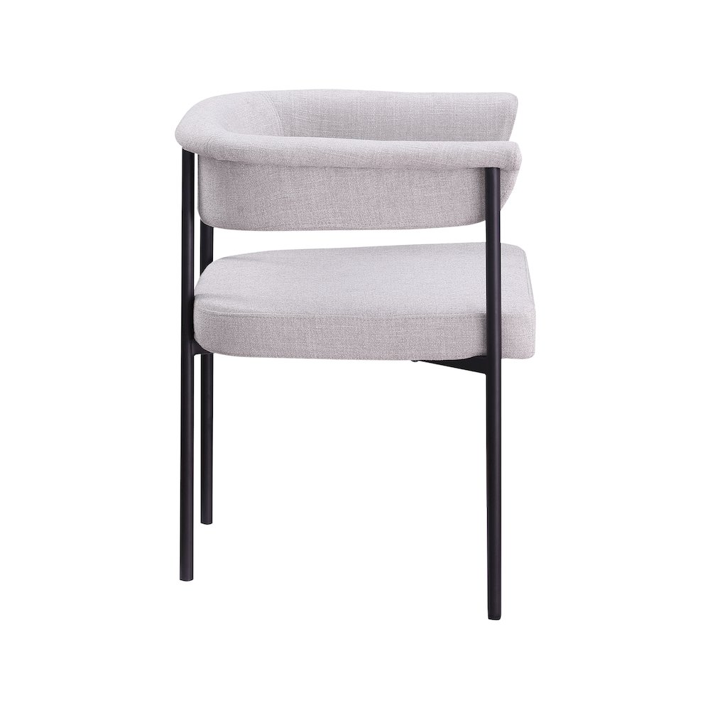 Malin Grey Linen Textured Fabric Dining Chair, Set of 2. Picture 3