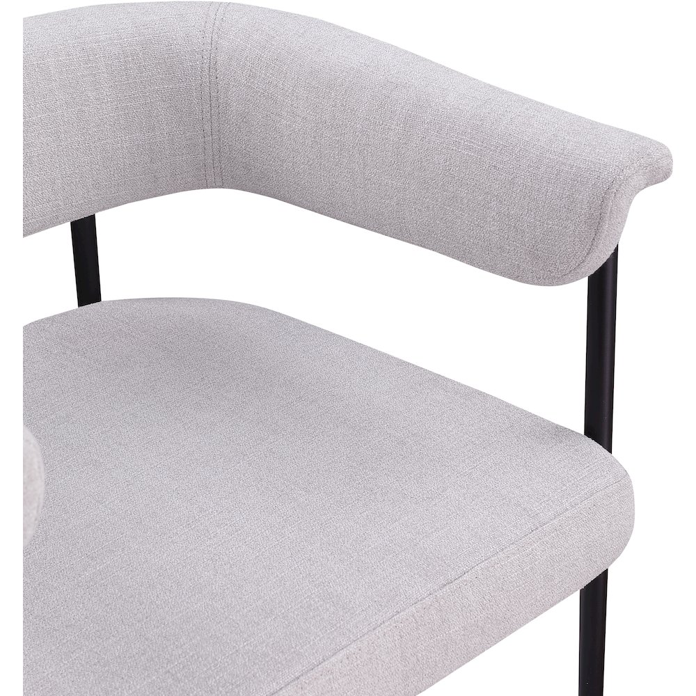 Malin Grey Linen Textured Fabric Dining Chair, Set of 2. Picture 6