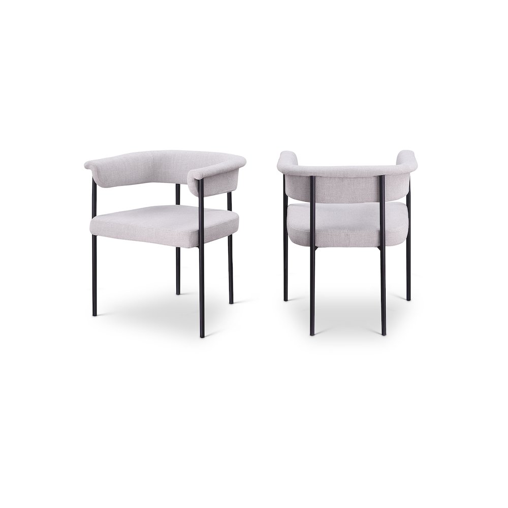 Malin Grey Linen Textured Fabric Dining Chair, Set of 2. Picture 1