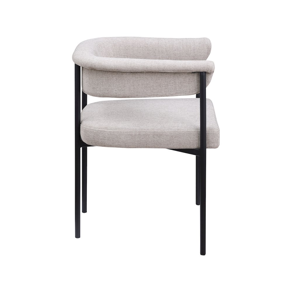 Malin Taupe Linen Textured Fabric Dining Chair, Set of 2. Picture 3