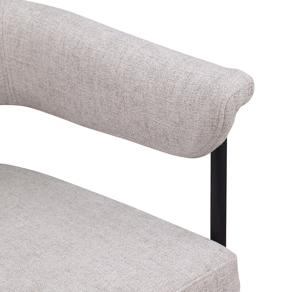 Malin Taupe Linen Textured Fabric Dining Chair, Set of 2. Picture 6