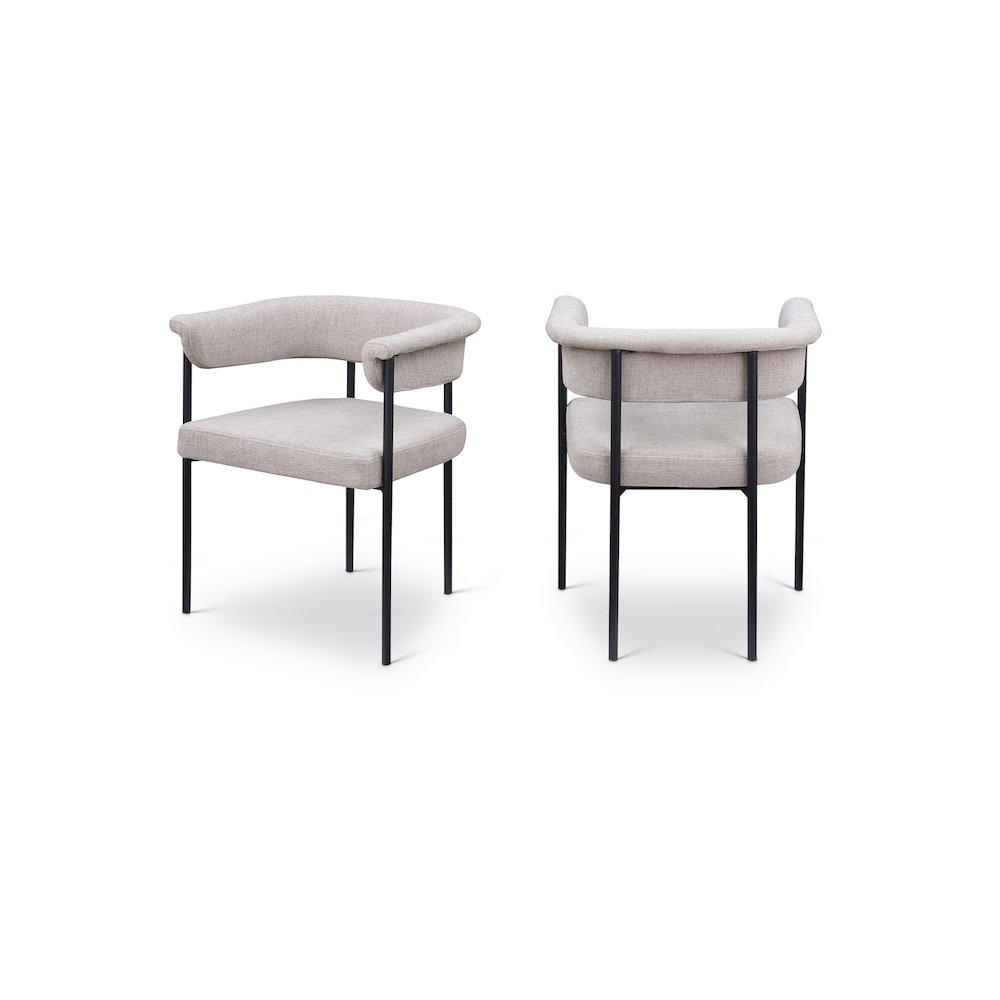 Malin Taupe Linen Textured Fabric Dining Chair, Set of 2. Picture 1