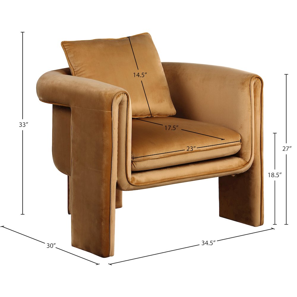 Sloan Saddle Velvet Accent Chair. Picture 7