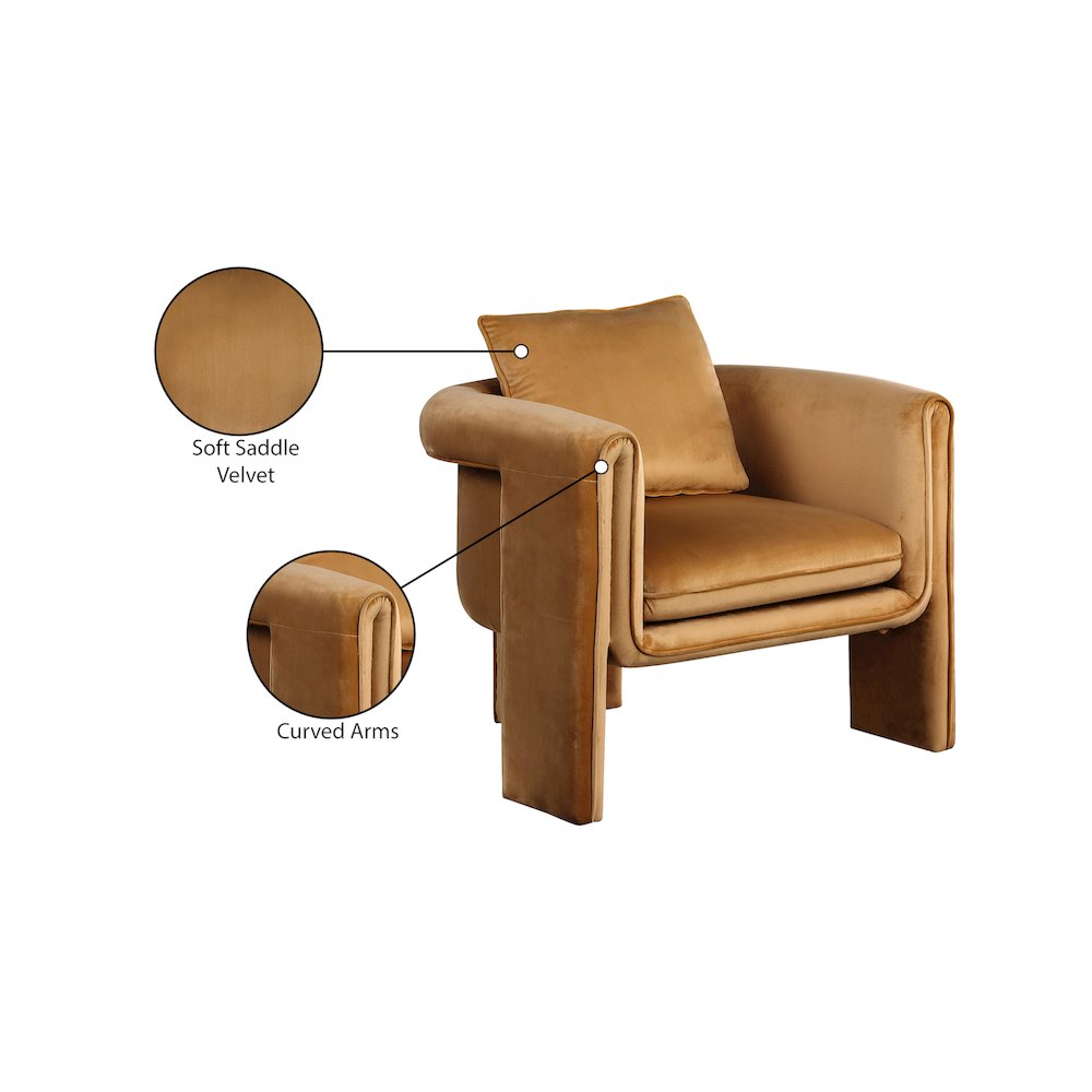 Sloan Saddle Velvet Accent Chair. Picture 8