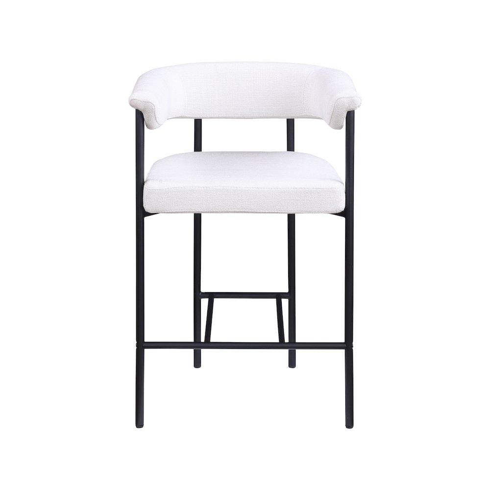 Malin Cream Linen Textured Fabric Counter Stool, Set of 2. Picture 2