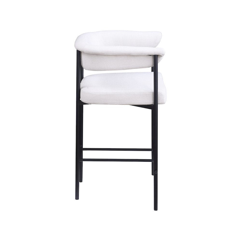 Malin Cream Linen Textured Fabric Counter Stool, Set of 2. Picture 3