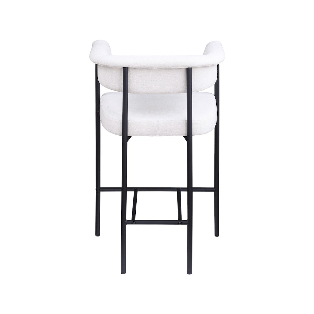 Malin Cream Linen Textured Fabric Counter Stool, Set of 2. Picture 4