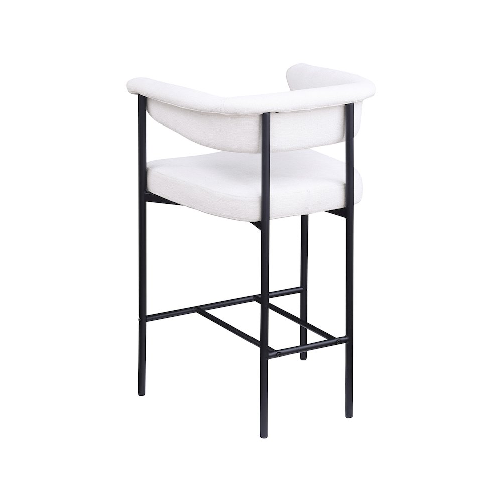 Malin Cream Linen Textured Fabric Counter Stool, Set of 2. Picture 5