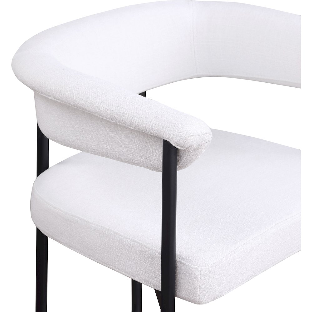 Malin Cream Linen Textured Fabric Counter Stool, Set of 2. Picture 6