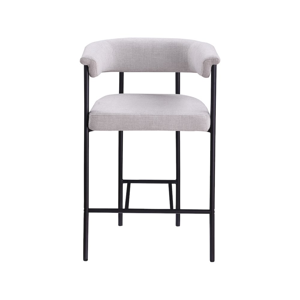 Malin Grey Linen Textured Fabric Counter Stool, Set of 2. Picture 2