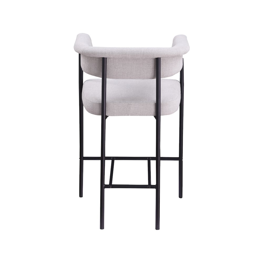 Malin Grey Linen Textured Fabric Counter Stool, Set of 2. Picture 4