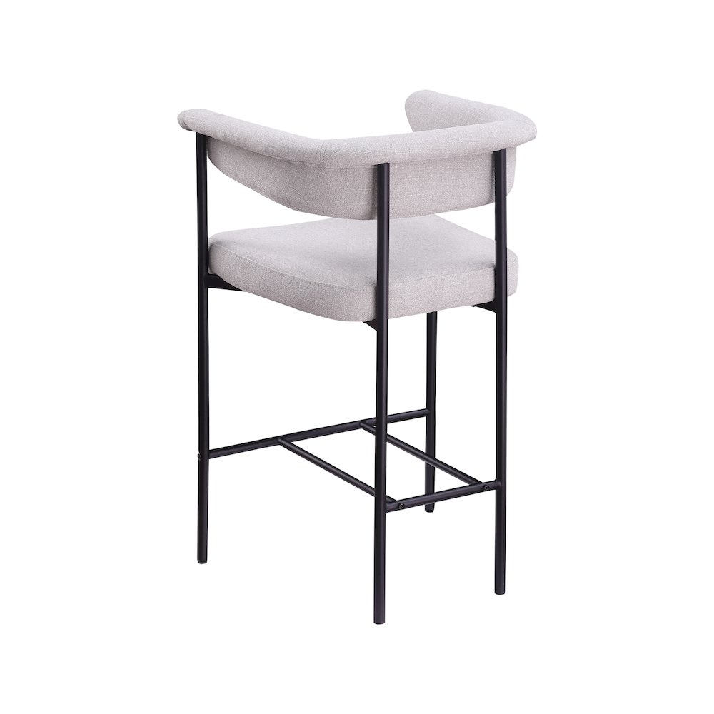 Malin Grey Linen Textured Fabric Counter Stool, Set of 2. Picture 5
