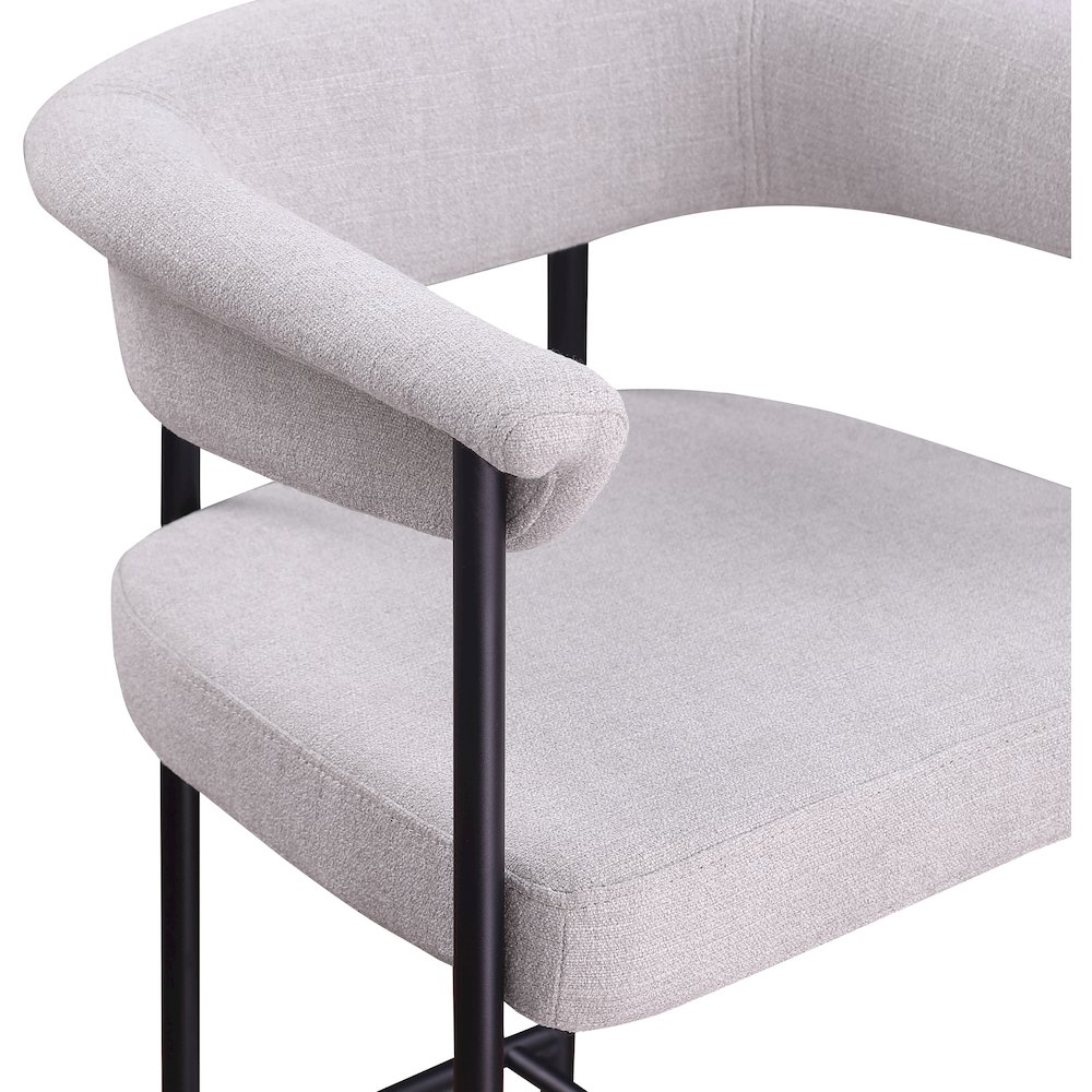 Malin Grey Linen Textured Fabric Counter Stool, Set of 2. Picture 6