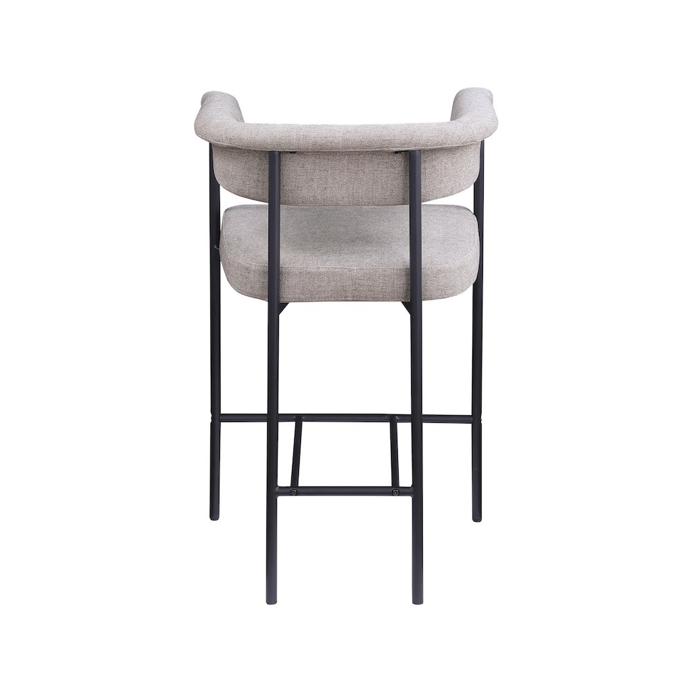 Malin Taupe Linen Textured Fabric Counter Stool, Set of 2. Picture 4