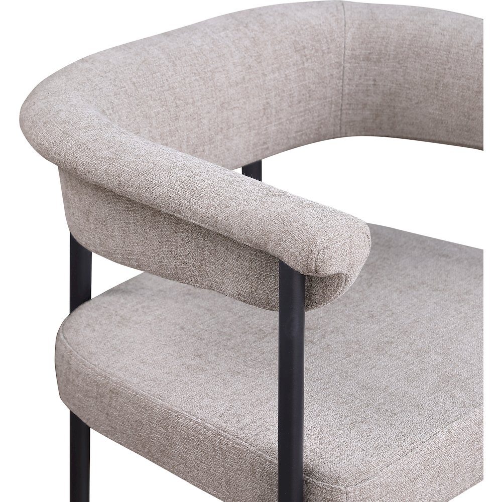Malin Taupe Linen Textured Fabric Counter Stool, Set of 2. Picture 6