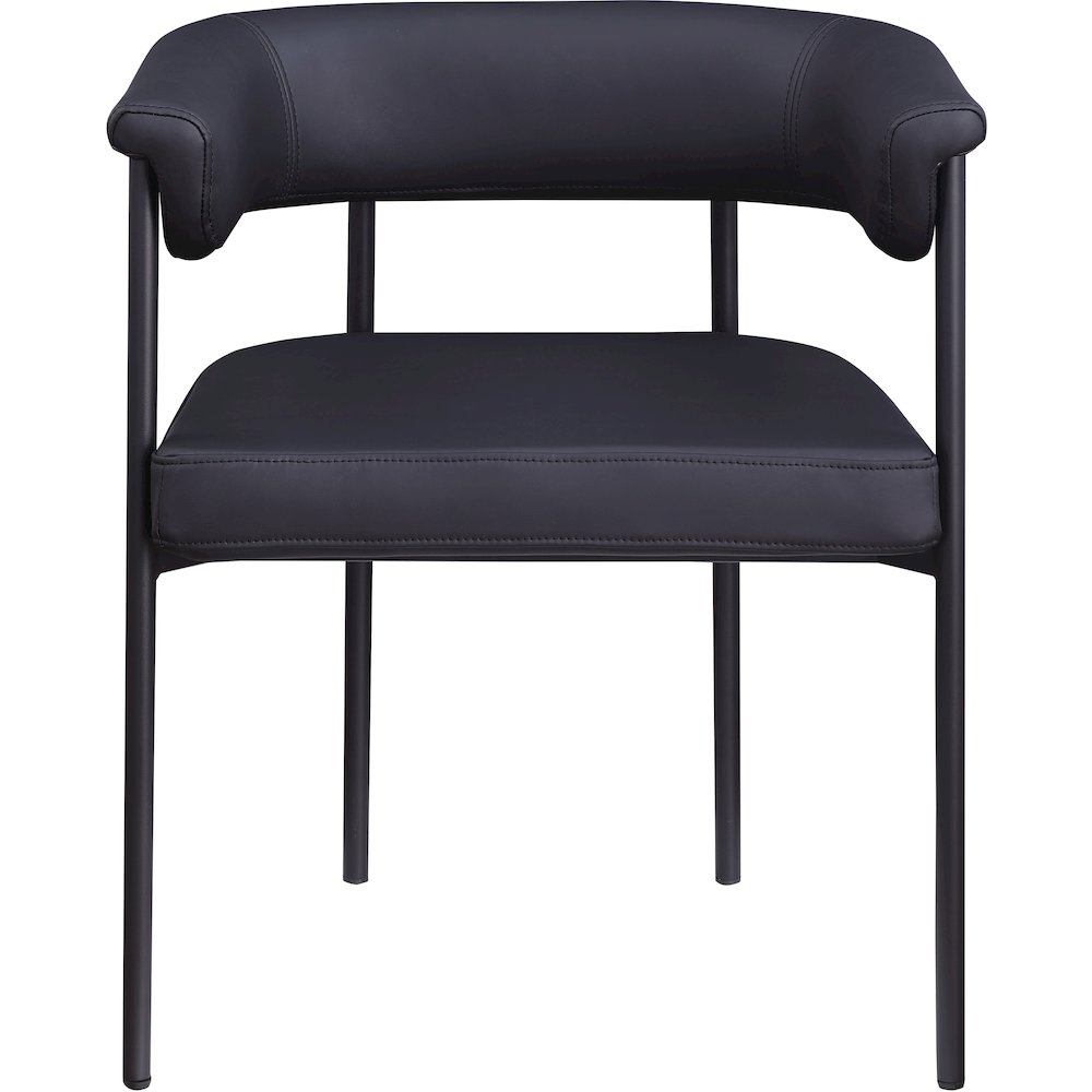 Malin Black Vegan Leather Dining Chair, Set of 2. Picture 2