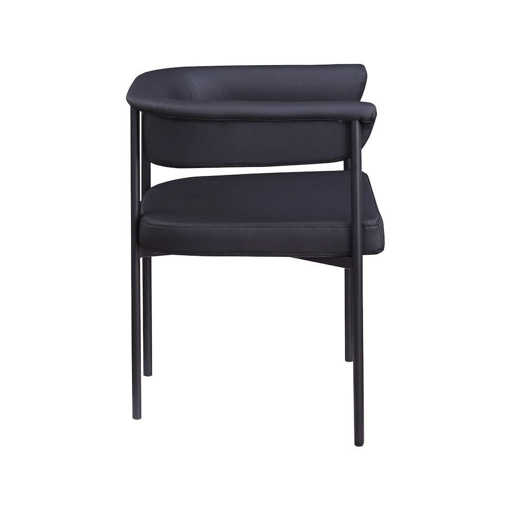 Malin Black Vegan Leather Dining Chair, Set of 2. Picture 3