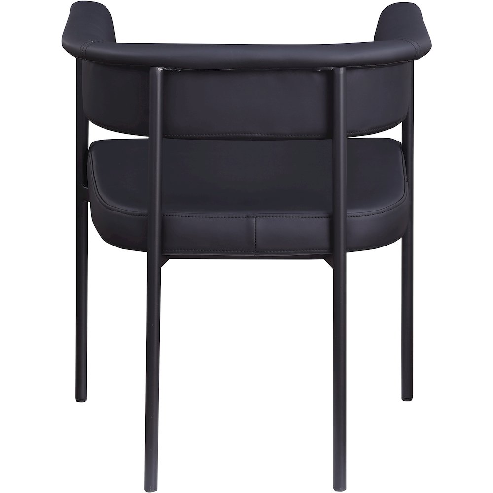 Malin Black Vegan Leather Dining Chair, Set of 2. Picture 4
