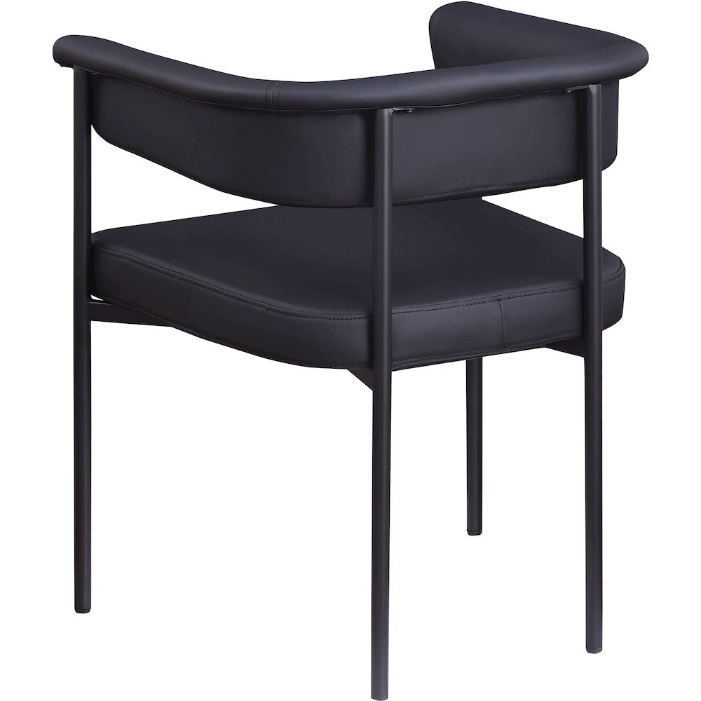 Malin Black Vegan Leather Dining Chair, Set of 2. Picture 5