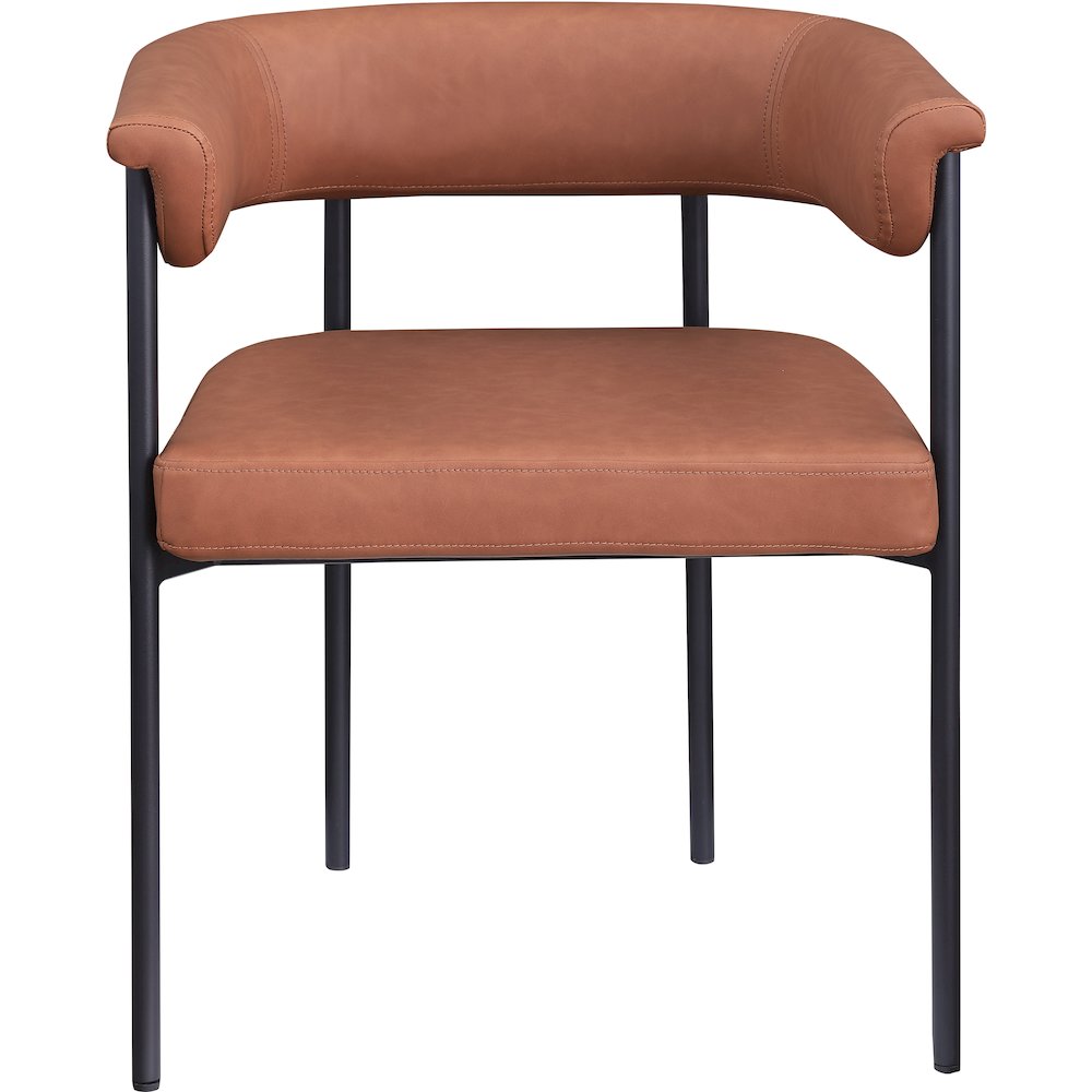 Malin Cognac Vegan Leather Dining Chair, Set of 2. Picture 2