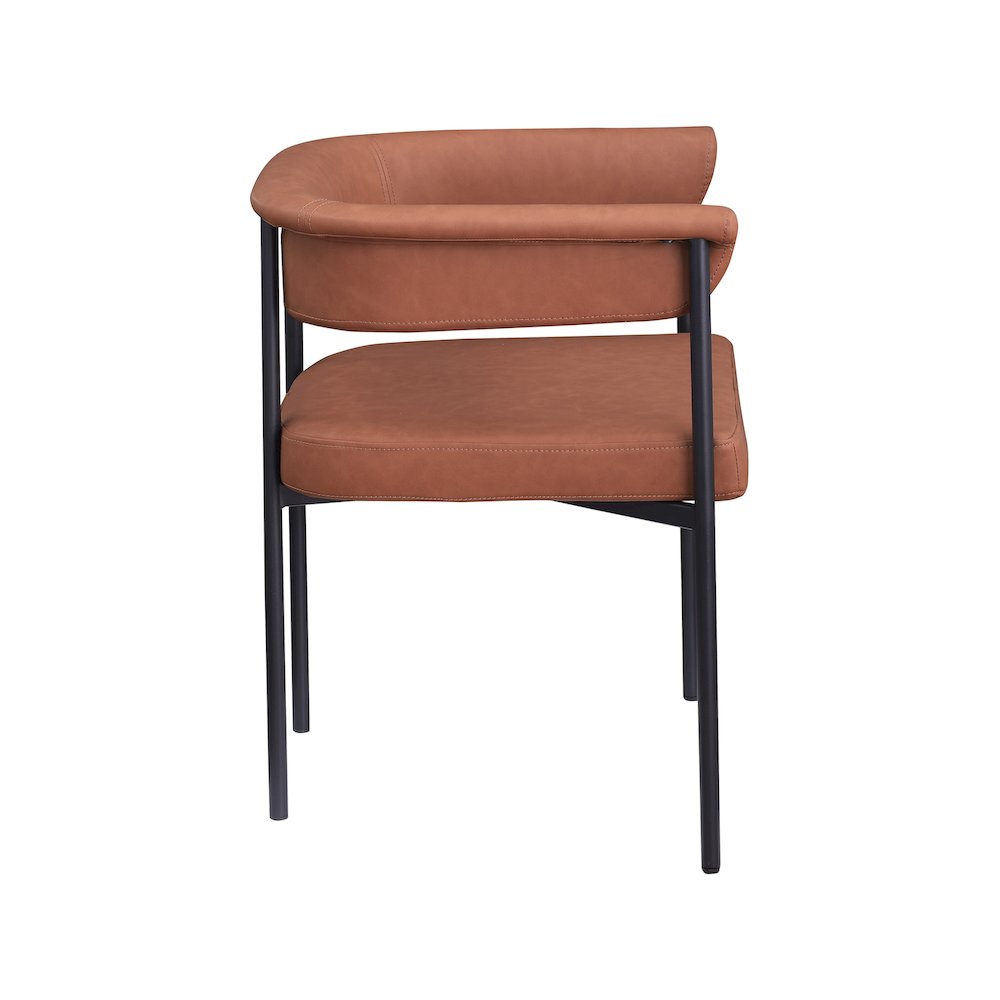 Malin Cognac Vegan Leather Dining Chair, Set of 2. Picture 3