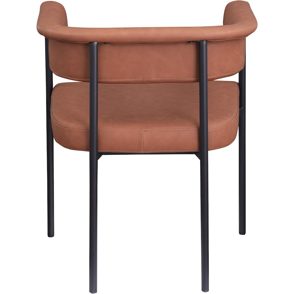 Malin Cognac Vegan Leather Dining Chair, Set of 2. Picture 4