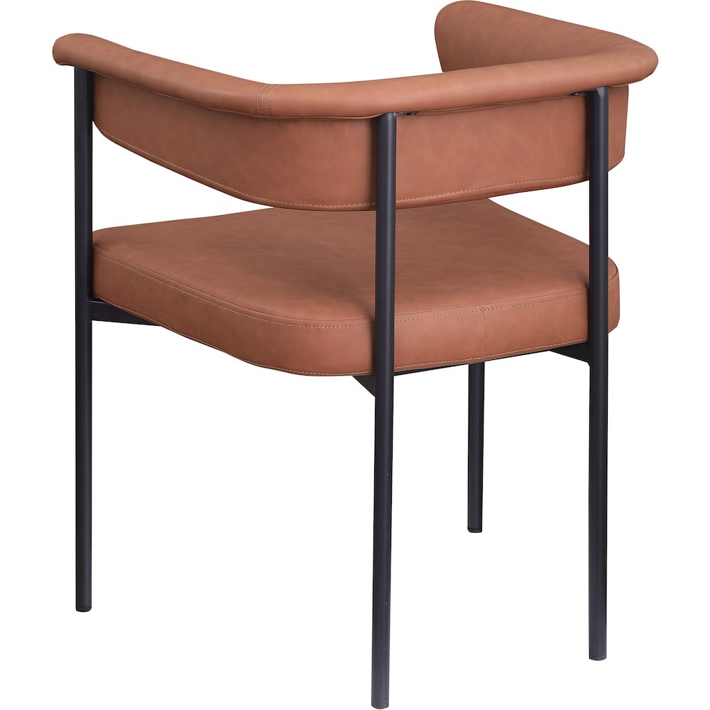 Malin Cognac Vegan Leather Dining Chair, Set of 2. Picture 5