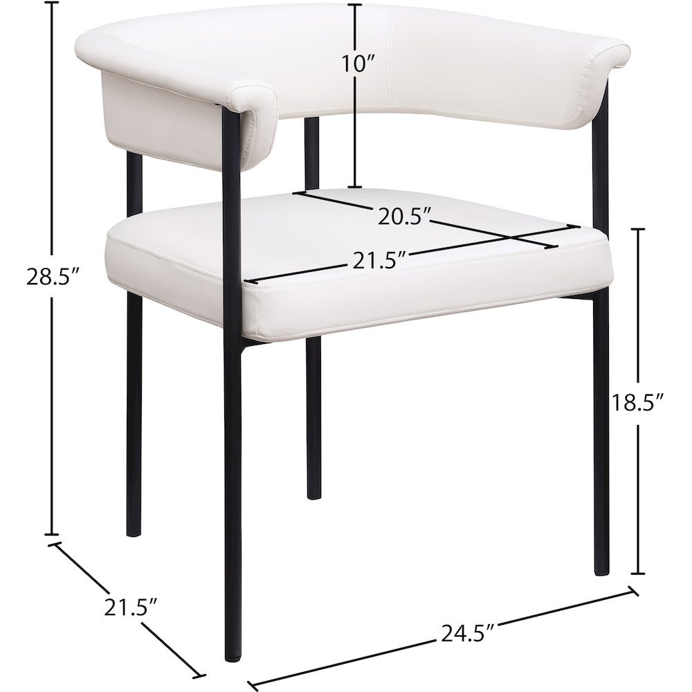 Malin Cream Vegan Leather Dining Chair, Set of 2. Picture 7