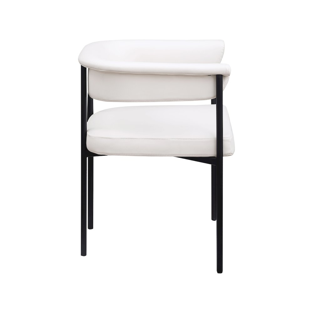 Malin Cream Vegan Leather Dining Chair, Set of 2. Picture 3
