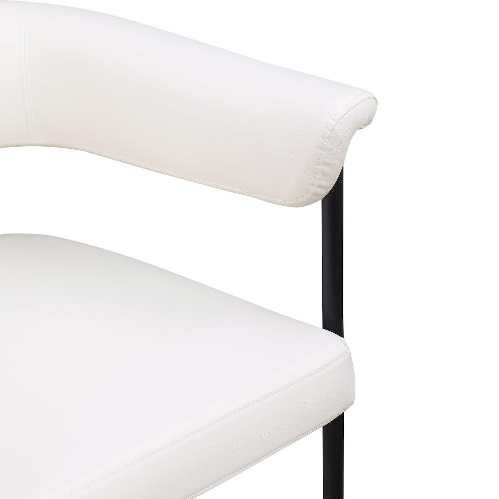 Malin Cream Vegan Leather Dining Chair, Set of 2. Picture 6