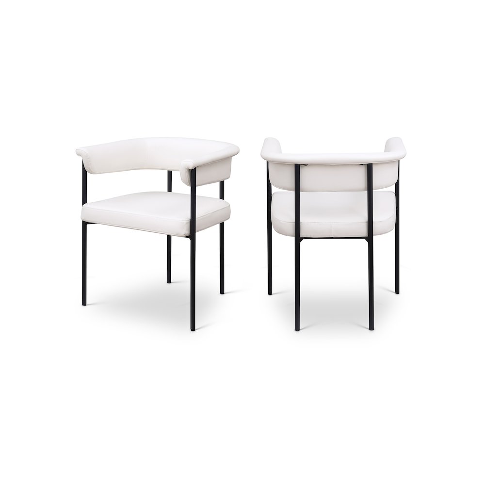 Malin Cream Vegan Leather Dining Chair, Set of 2. Picture 1