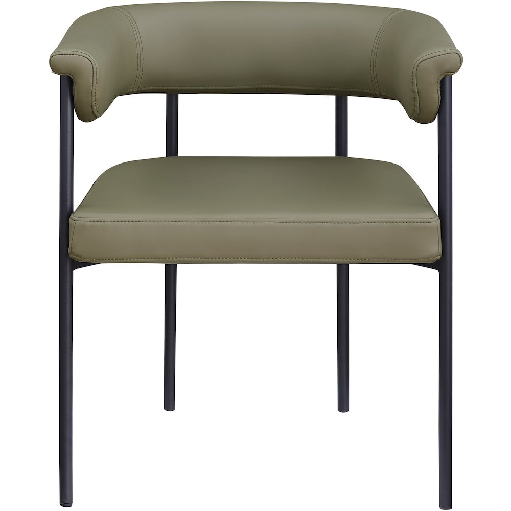 Malin Olive Vegan Leather Dining Chair, Set of 2. Picture 2