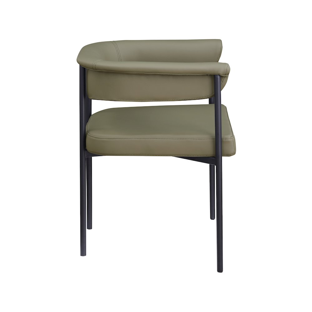 Malin Olive Vegan Leather Dining Chair, Set of 2. Picture 3
