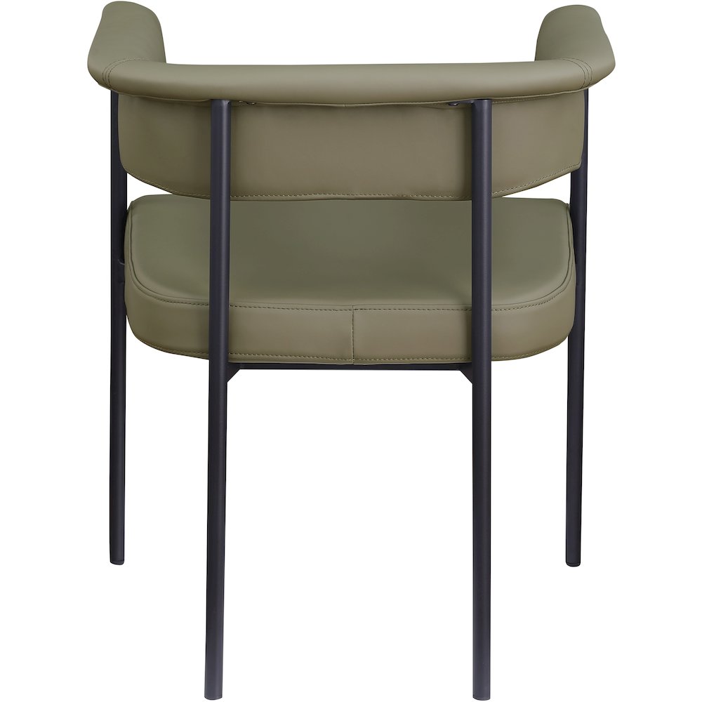 Malin Olive Vegan Leather Dining Chair, Set of 2. Picture 4