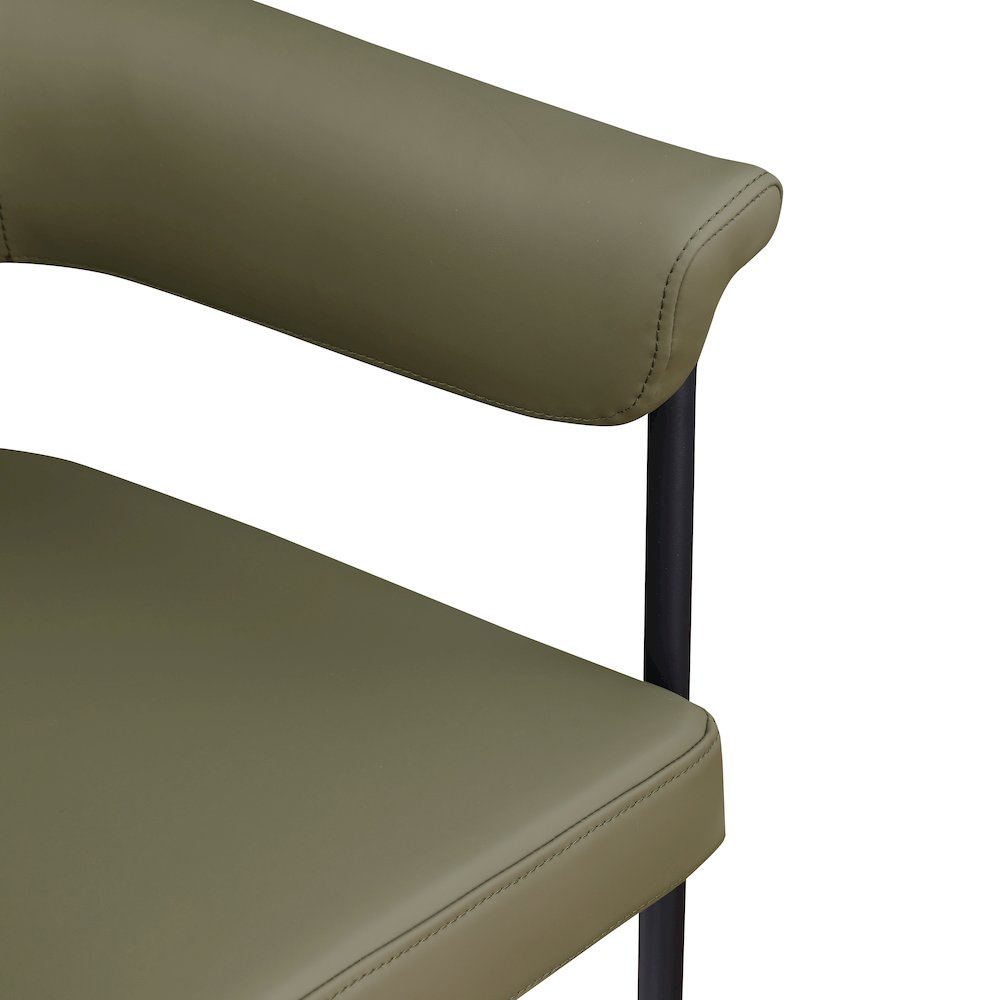 Malin Olive Vegan Leather Dining Chair, Set of 2. Picture 6